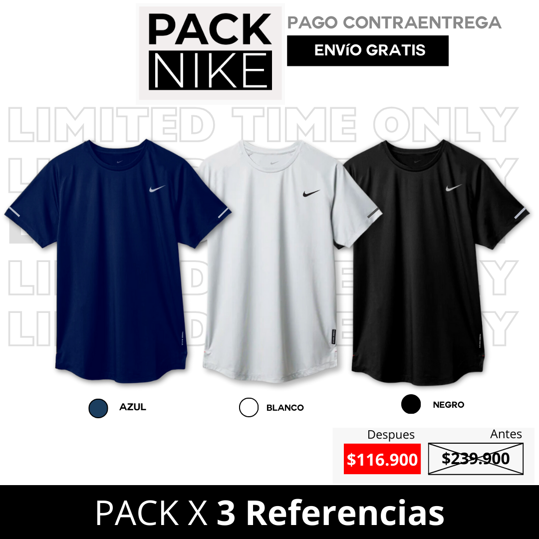 PACK X 3 Camisetas Deportivas Nik