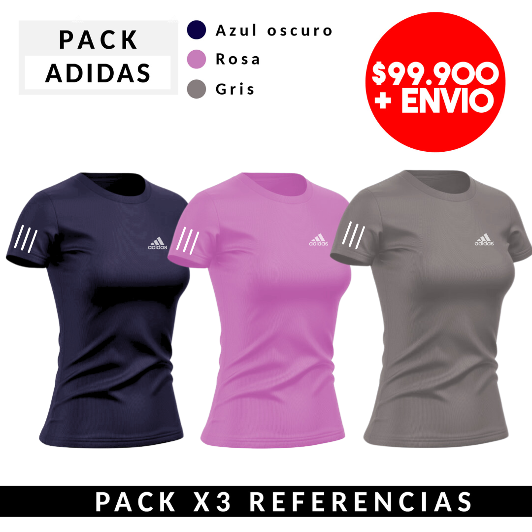 PACK X3 AZUL OSCURO-ROSA-GRIS