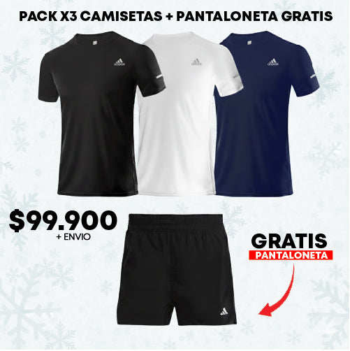 PACK 3 CAMISETAS HOMBRE + GRATIS PANTALONETA NOVAK