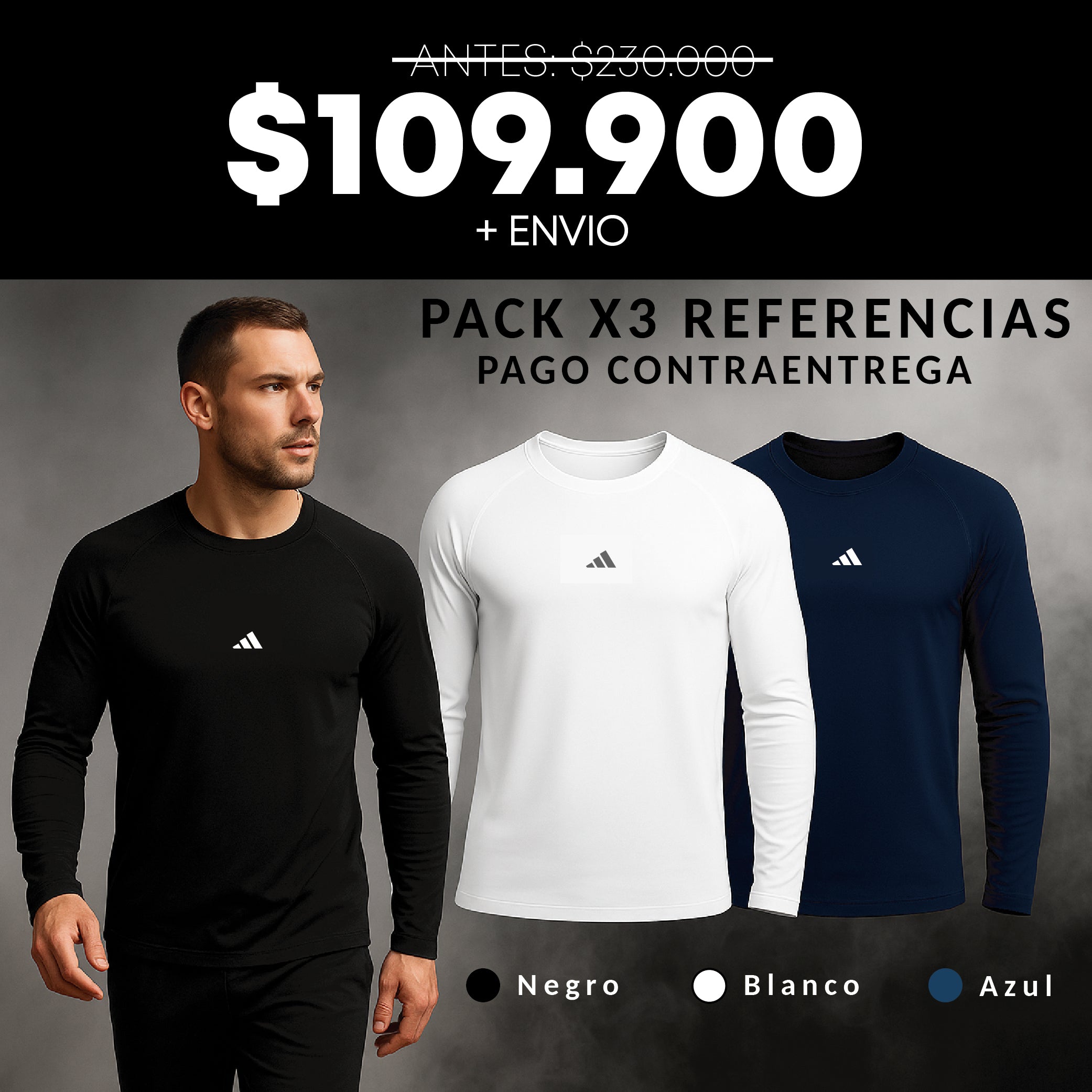 CAMISETA MANGA LARGA ADIDAS