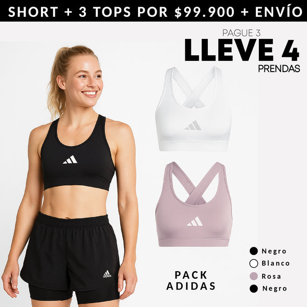 COMBO ADIDAS SHORT + 3 TOPS