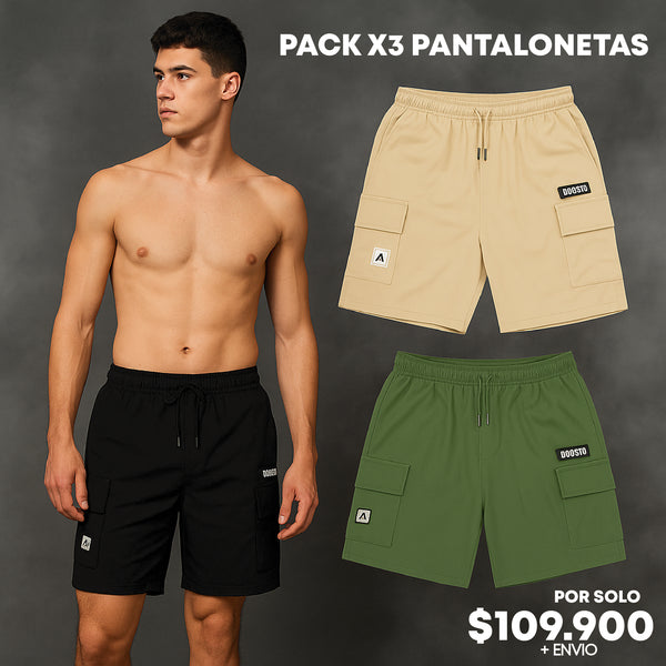 PACK X3 PANTALONETAS BOLSILLOS